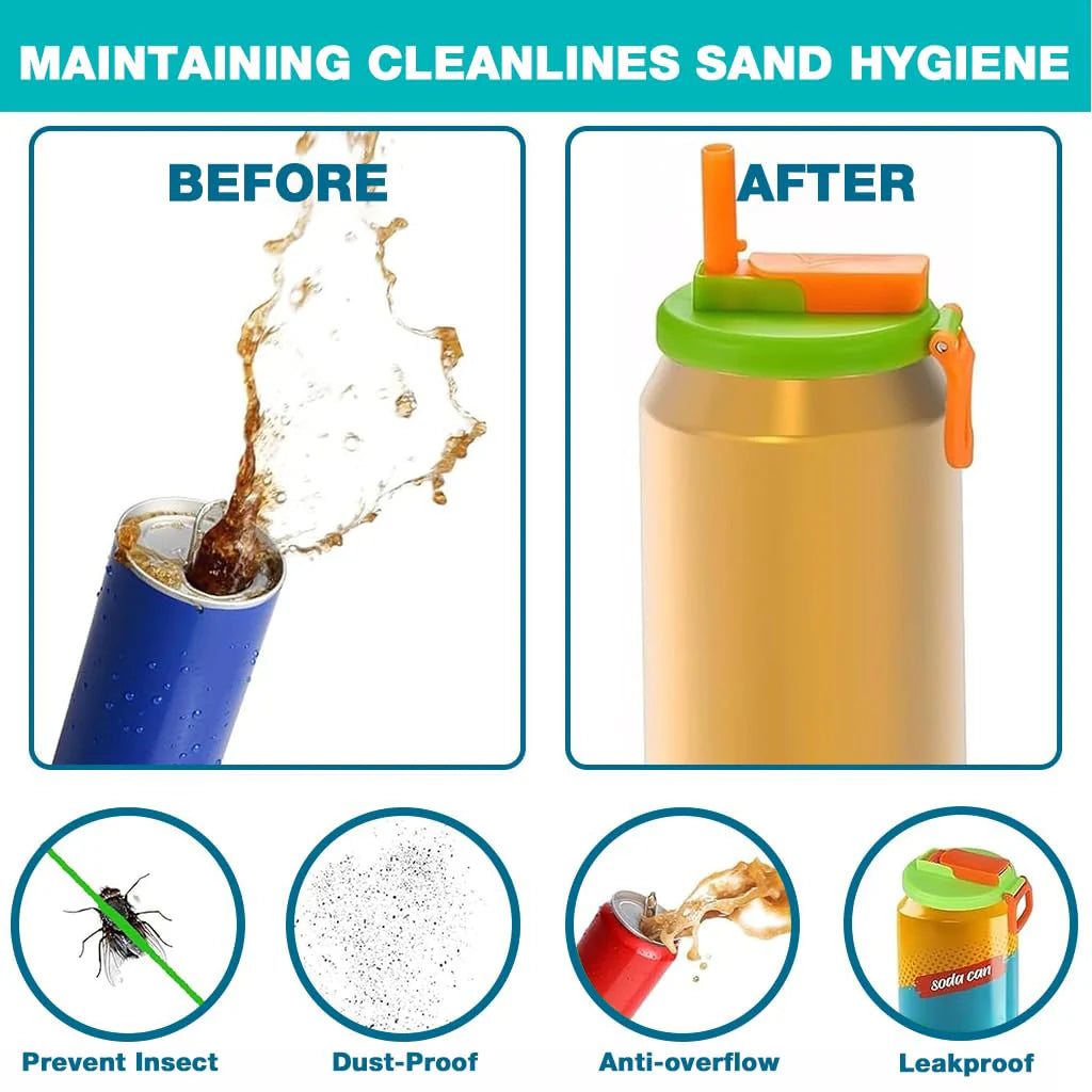Silicone Can Sip Lid with Straw