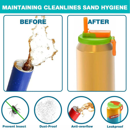 Silicone Can Sip Lid with Straw