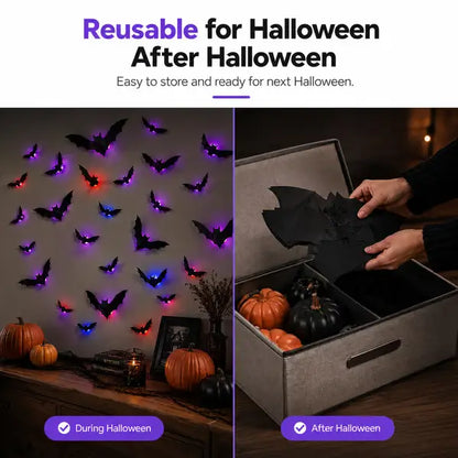 🦇 Spooky Glow 3D LED Bat Wall Decor