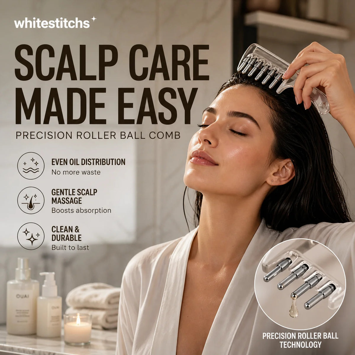 📢📢50% OFF !! ⏰ Transparent Hair Oil Applicator Comb