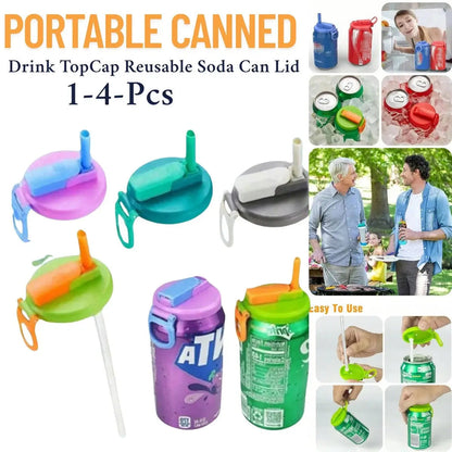 Silicone Can Sip Lid with Straw